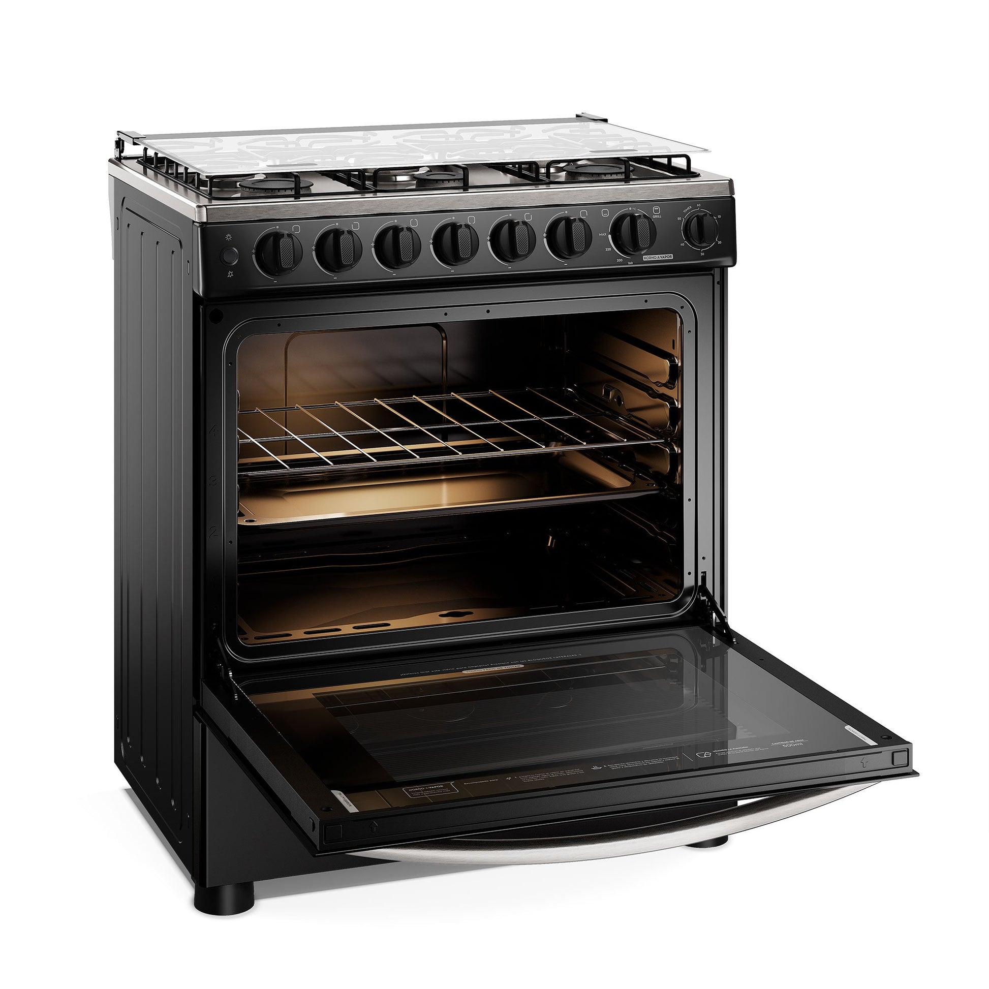 Cocina a Gas 6 Platos Horno Vapor y Parrilla Pletina FM6SPC Mademsa-Cocinas a Gas