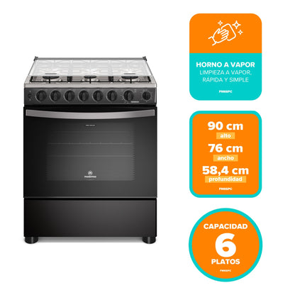 Cocina a Gas 6 Platos Horno Vapor y Parrilla Pletina FM6SPC Mademsa-Cocinas a Gas