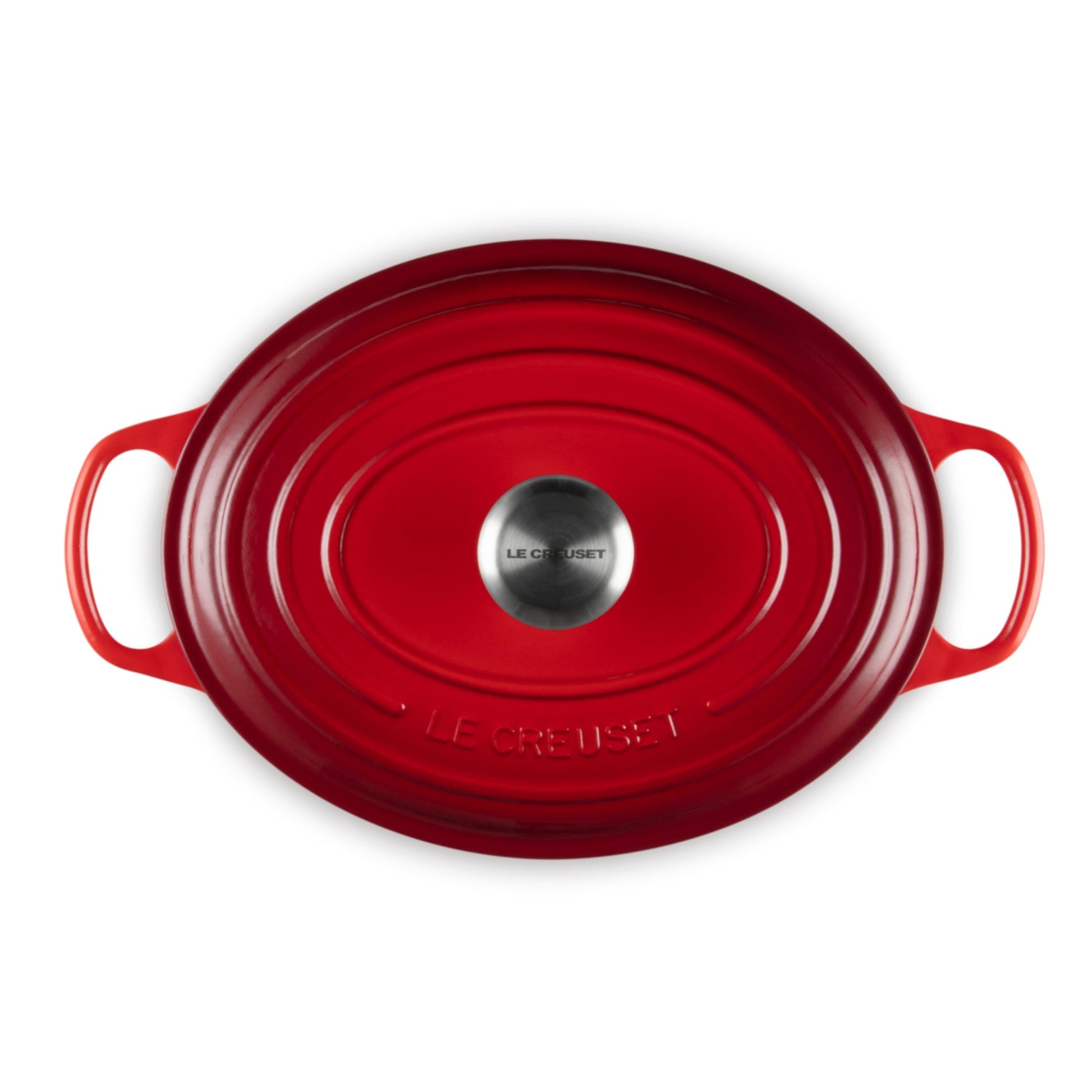 Cocotte Oval Cereza Pomo Acero 29 Cm Le Creuset4#Rojo
