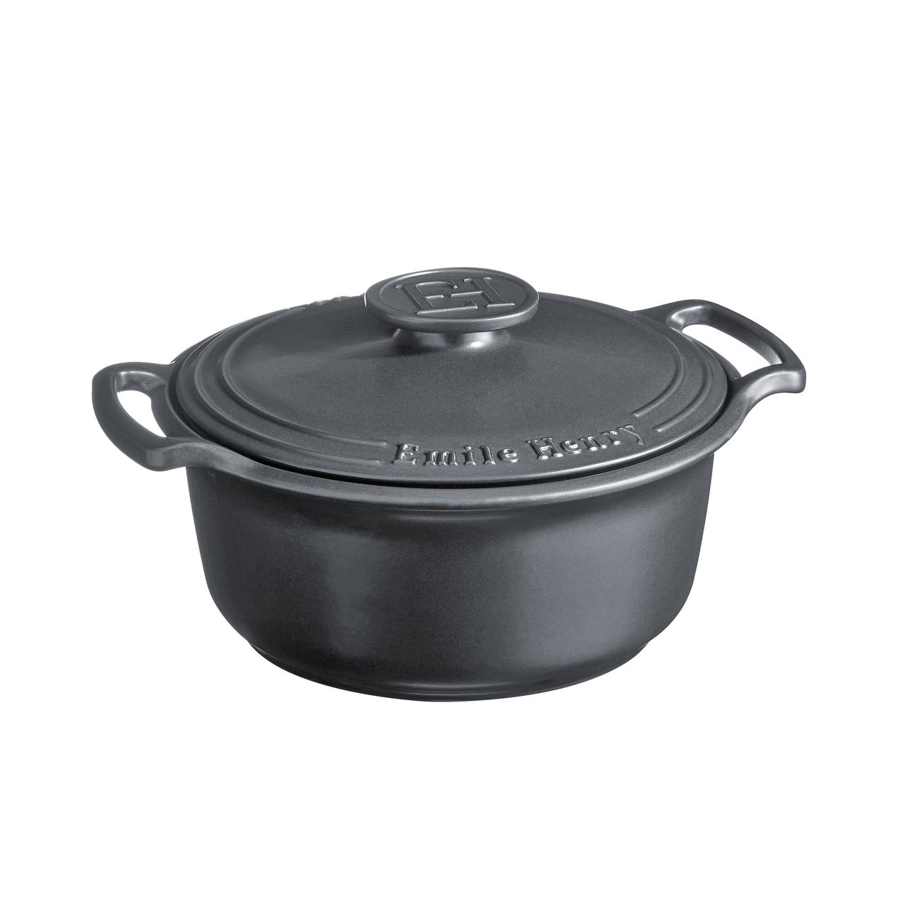 Cocotte Redonda 4L Gris Oscuro Emile Henry1#Gris