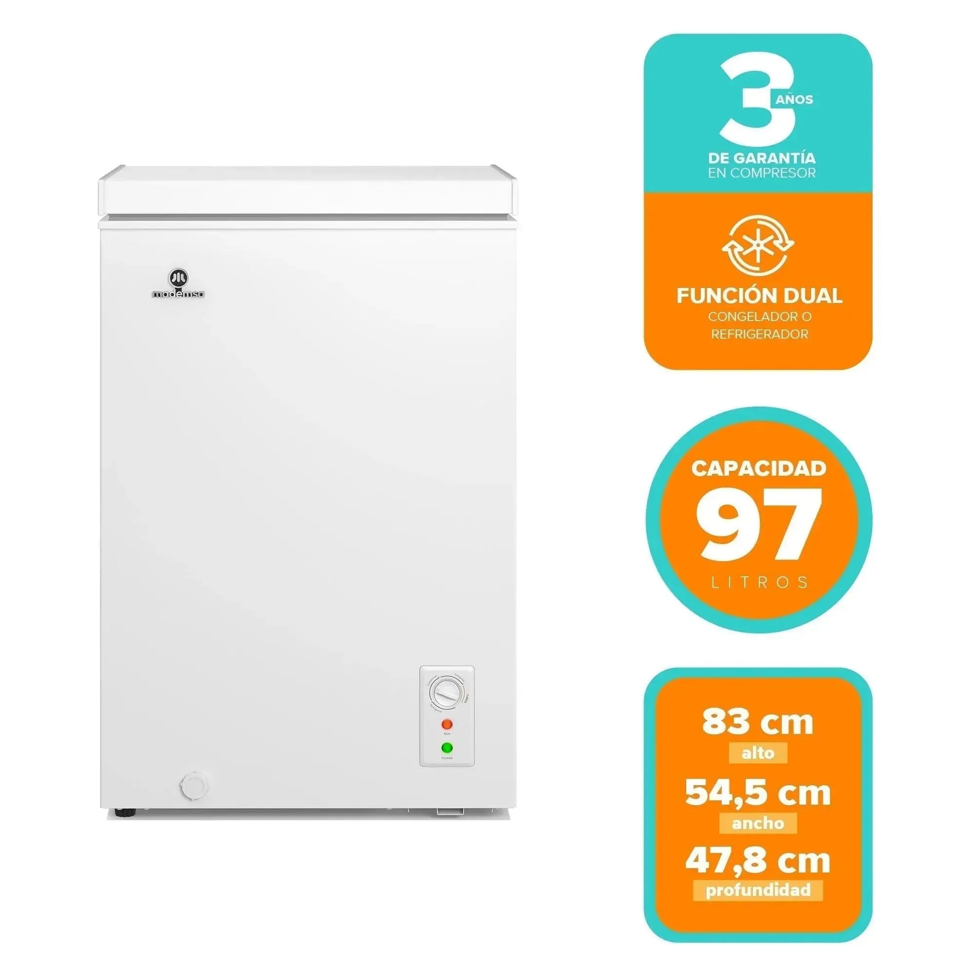 Congelador Freezer Horizontal Dual 97L Frío Directo H100 Mademsa