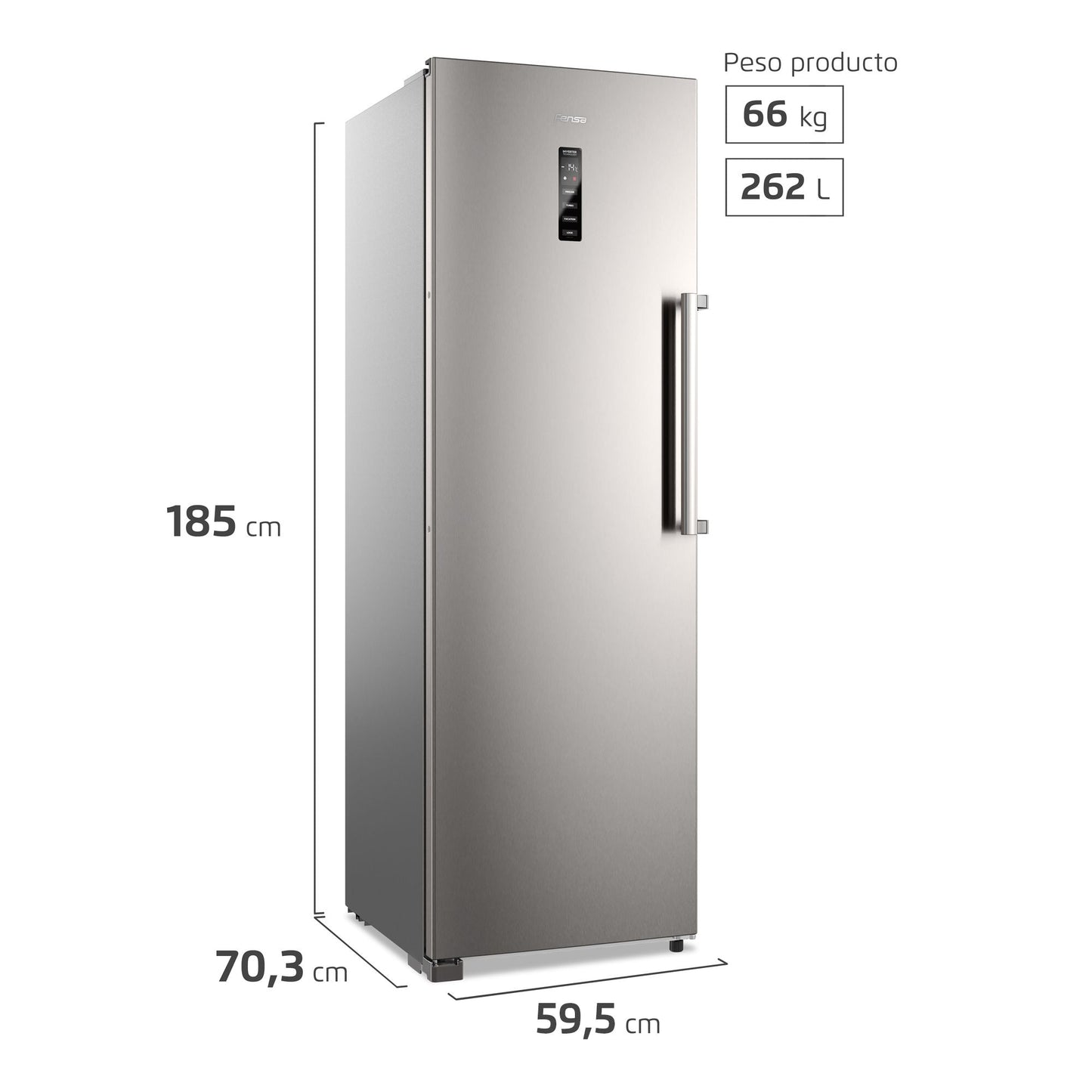 Congelador Freezer Vertical 262L No Frost FTI4S Fensa3#Acero