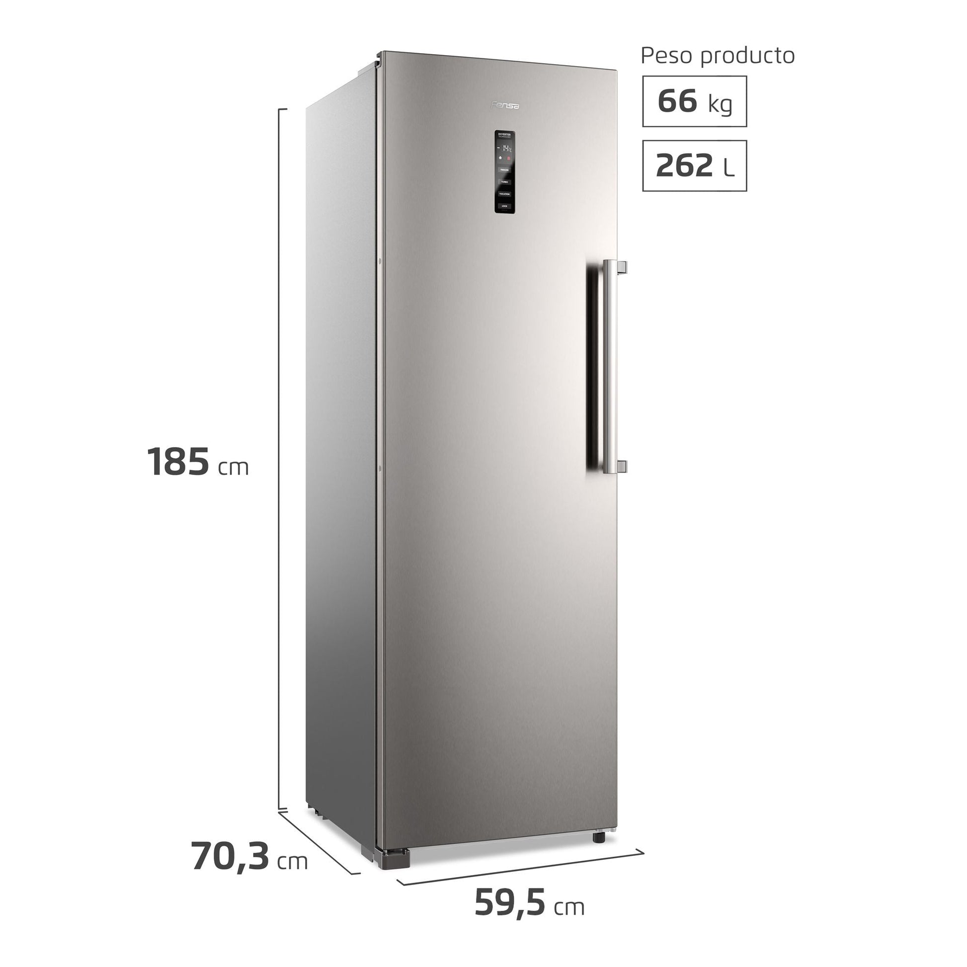 Congelador Freezer Vertical 262L No Frost FTI4S Fensa3#Acero
