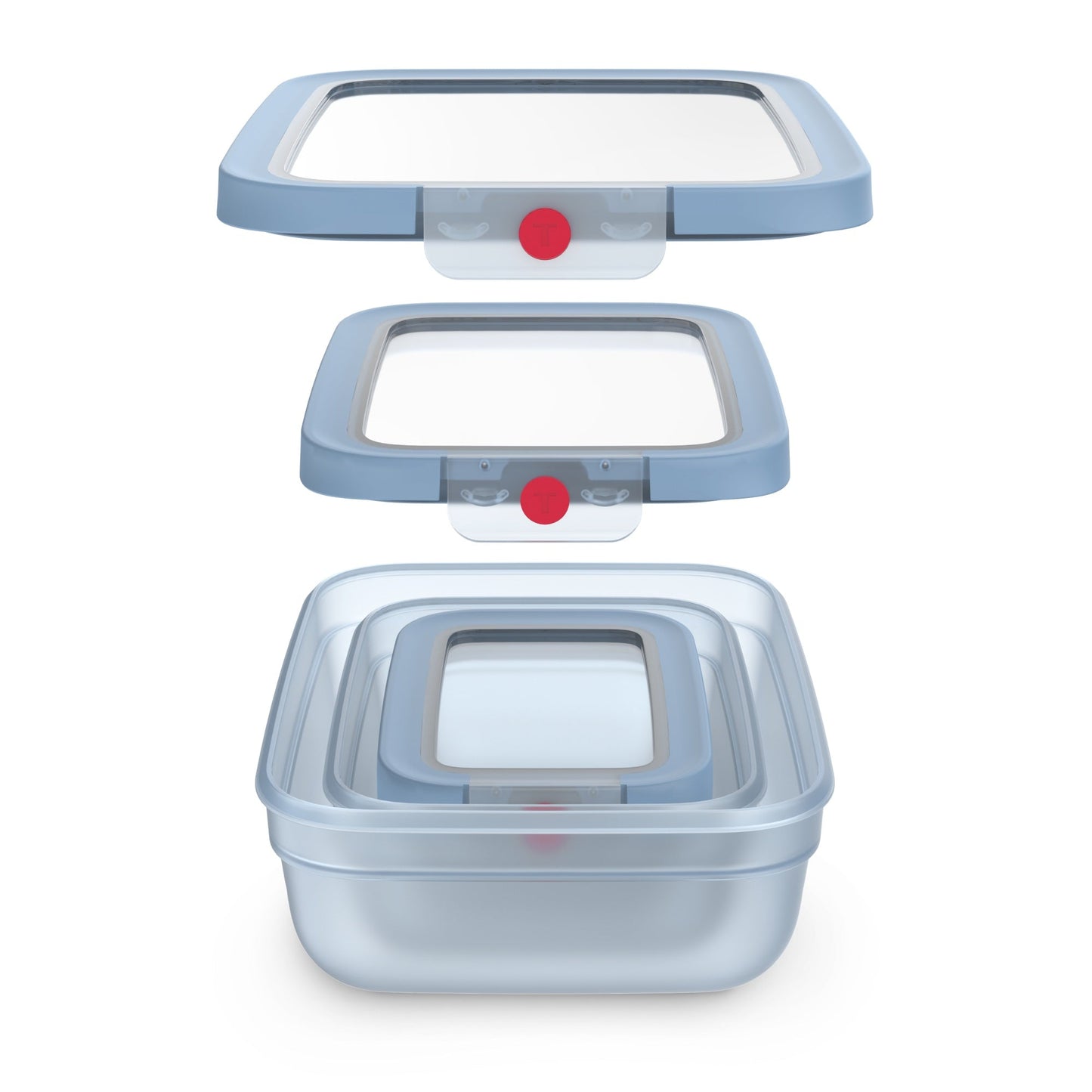 Contenedor Hermetico De Alimentos Oneclick Azul 0,5/1,2/2,3L Tefal-Contenedores de Plástico