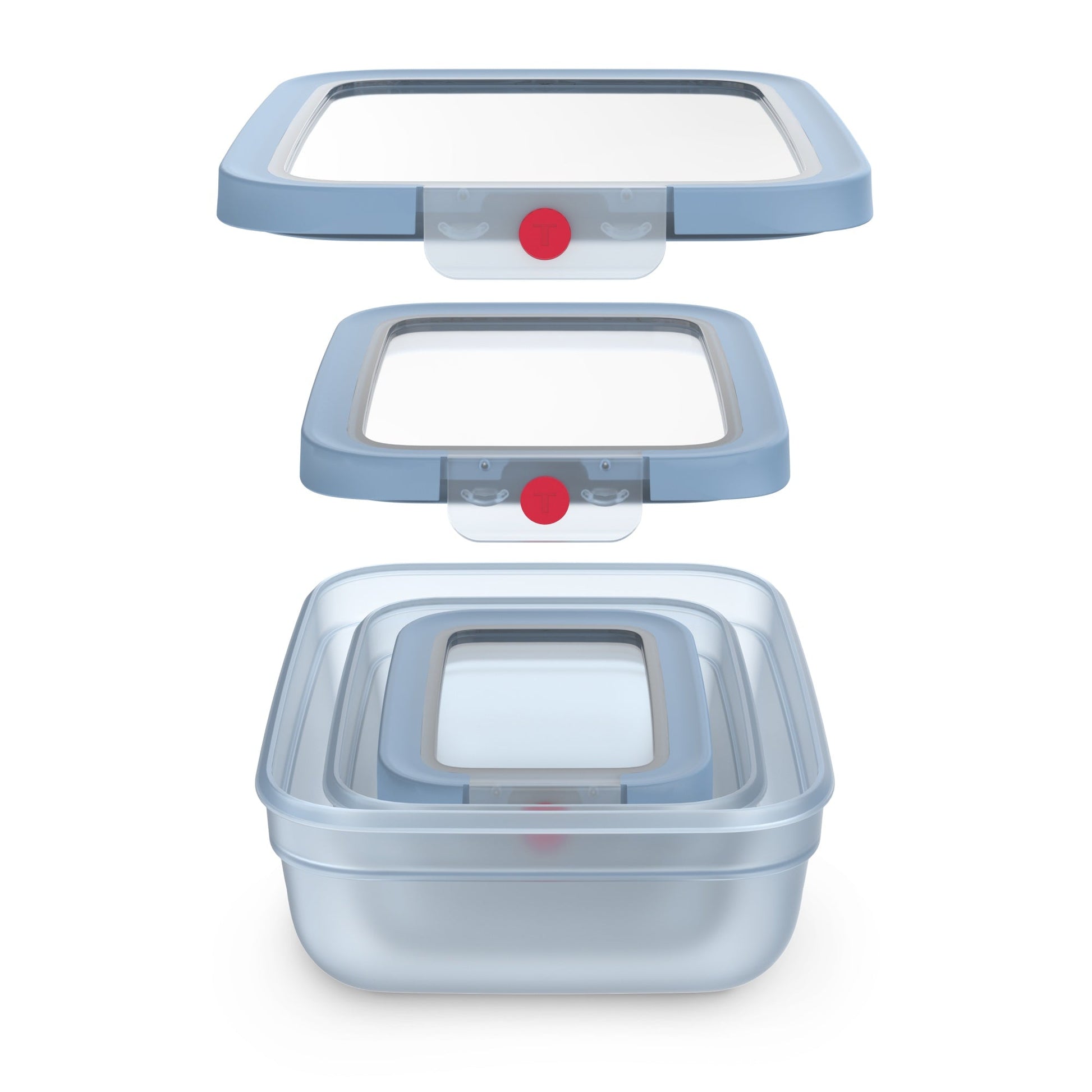 Contenedor Hermetico De Alimentos Oneclick Azul 0,5/1,2/2,3L Tefal-Contenedores de Plástico