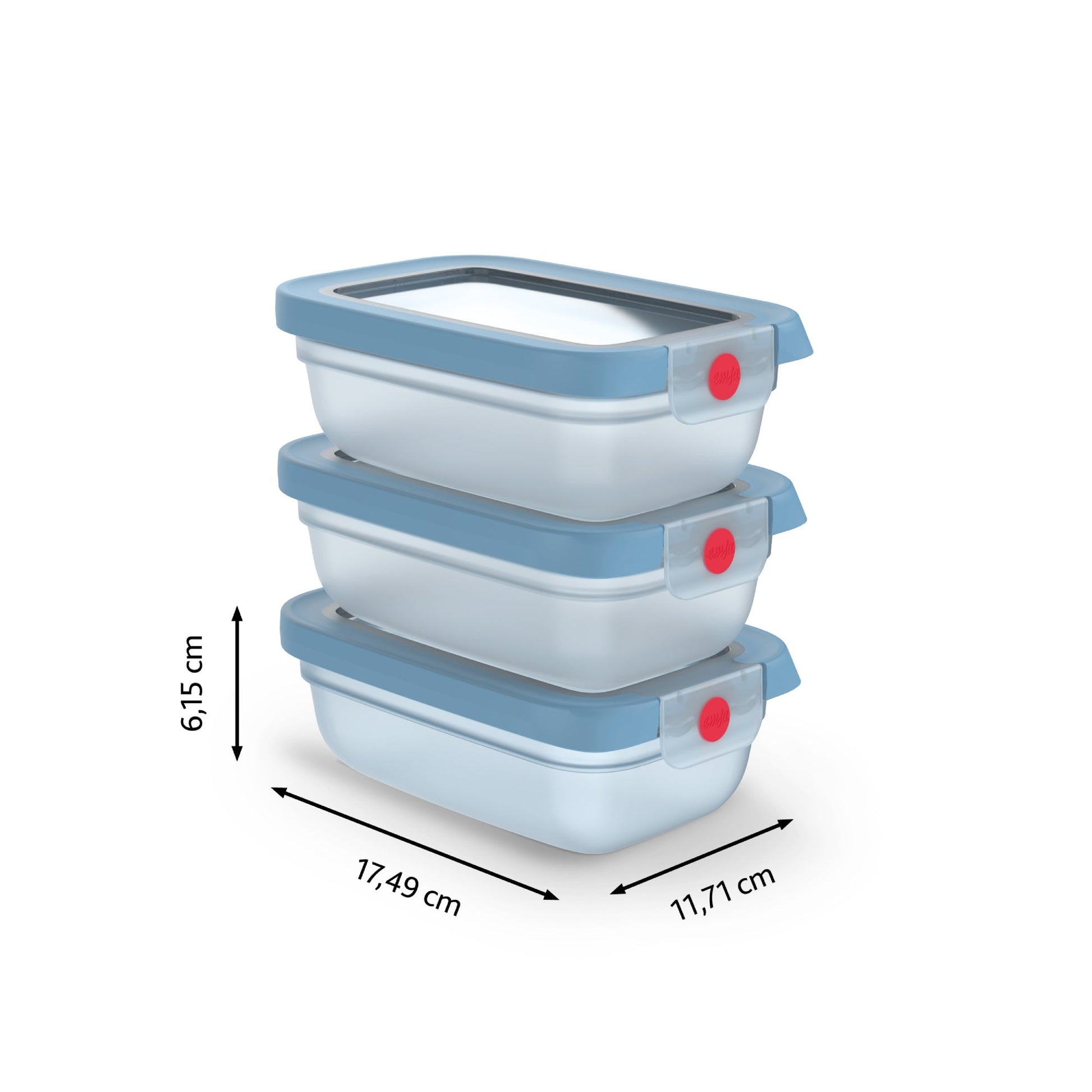 Contenedor hermetico de alimentos ONECLICK SET Azul 3 Piezas de 0.5L Tefal-Contenedores de Plástico