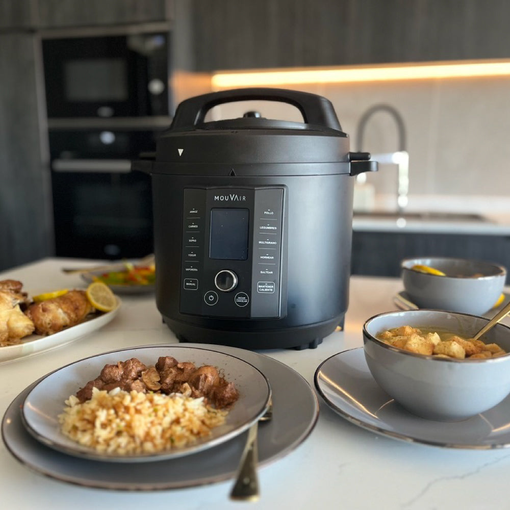 Olla Eléctrica Multifuncional Cook 6 Lts Mouvair + Recetario4#Negro