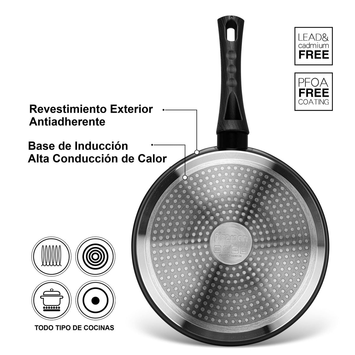 Crepera Panquequera fondo de inducción Angela 24cm Fissman-Sartenes