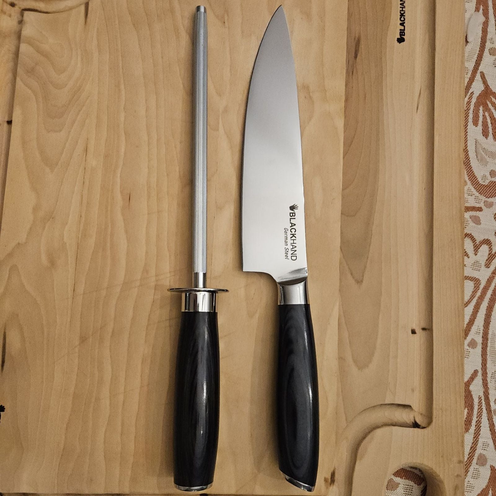 Trueno Set Cuchillo + Chaira BlackHand3#Negro