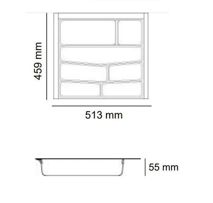 Cubertero Cajón 600mm Antracita HBT3#Gris