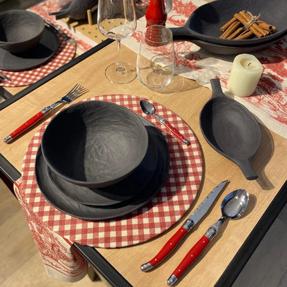 Cuchilleria 24 piezas rojo - Caja Kraft4#Rojo