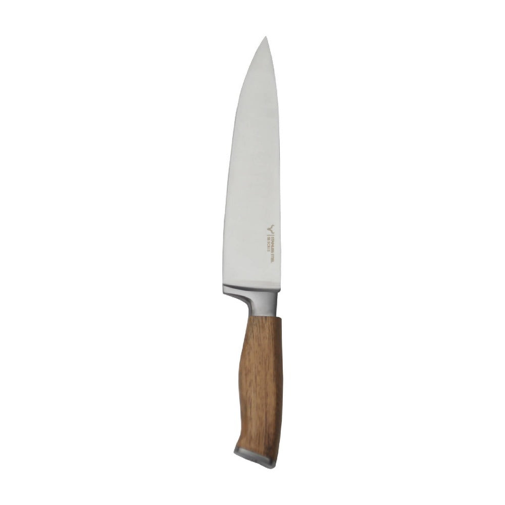 Cuchillo Acero Inoxidable Con Mango Madera Acacia2#Gris