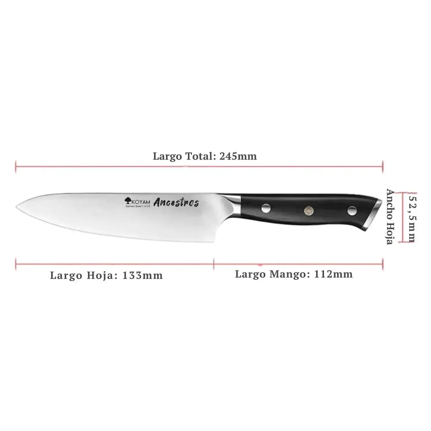 Cuchillo Chef Ancestros 13,3cm Acero Alemán premium Mango G103#undefined