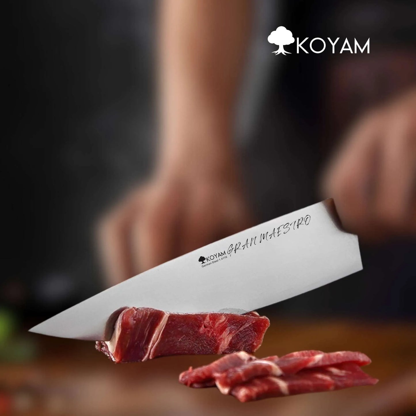 Cuchillo Chef Gran Maestro 20.3cm. Koyam2#Marrón