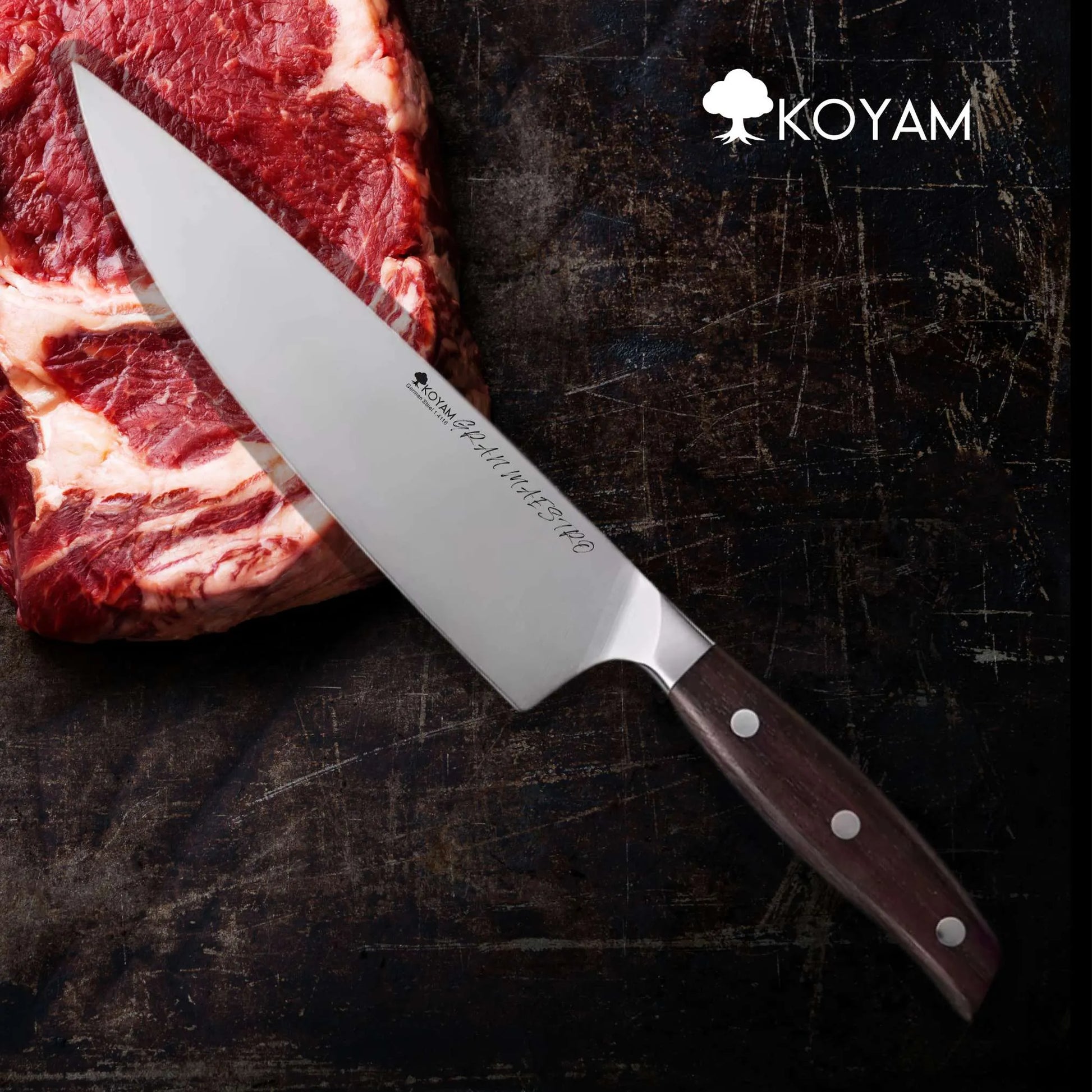 Cuchillo Chef Gran Maestro 20.3cm. Koyam1#Marrón