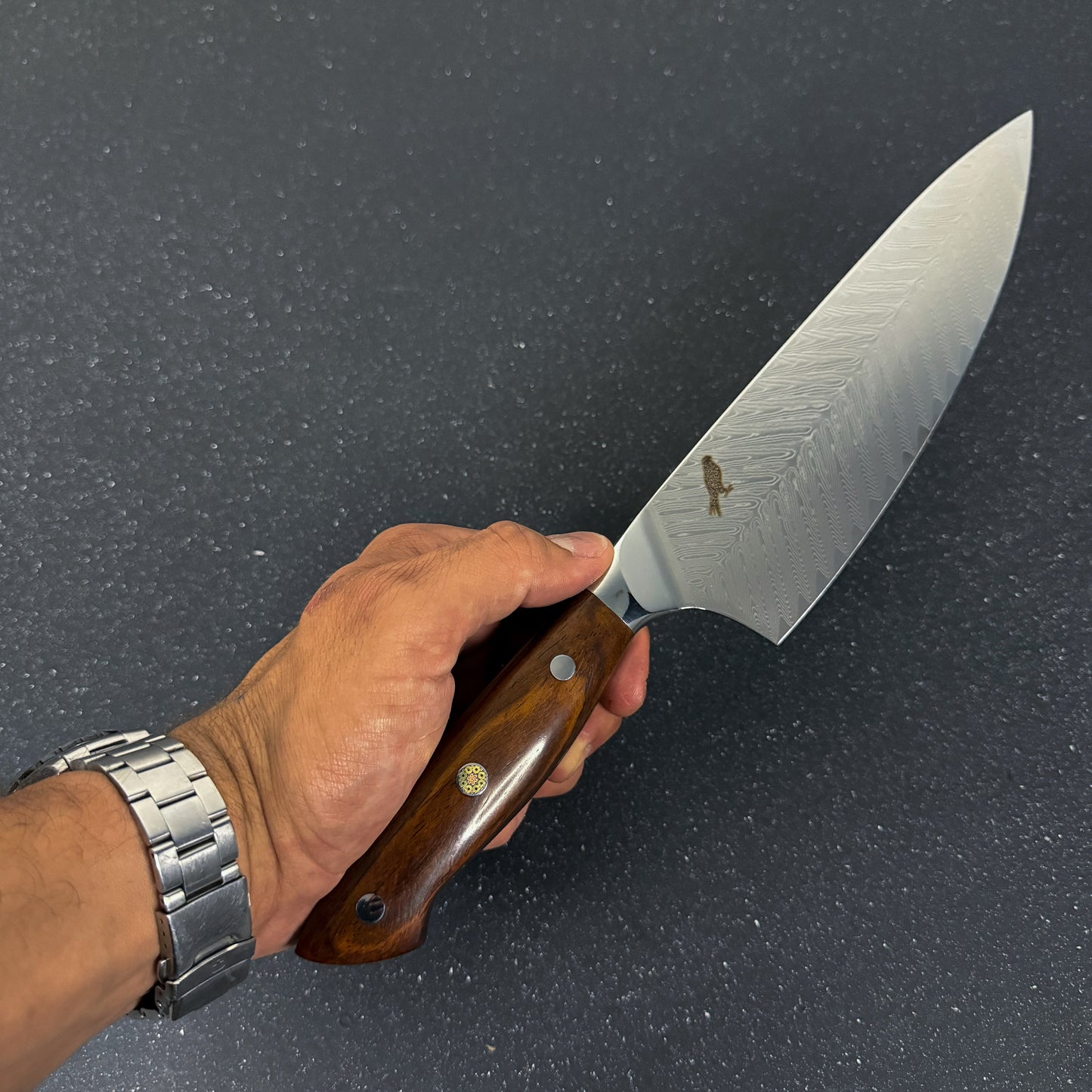 Cuchillo de Cocina Chef de Acero Damasco 34,5cm "Kai Kai" Rauka-Cuchillos