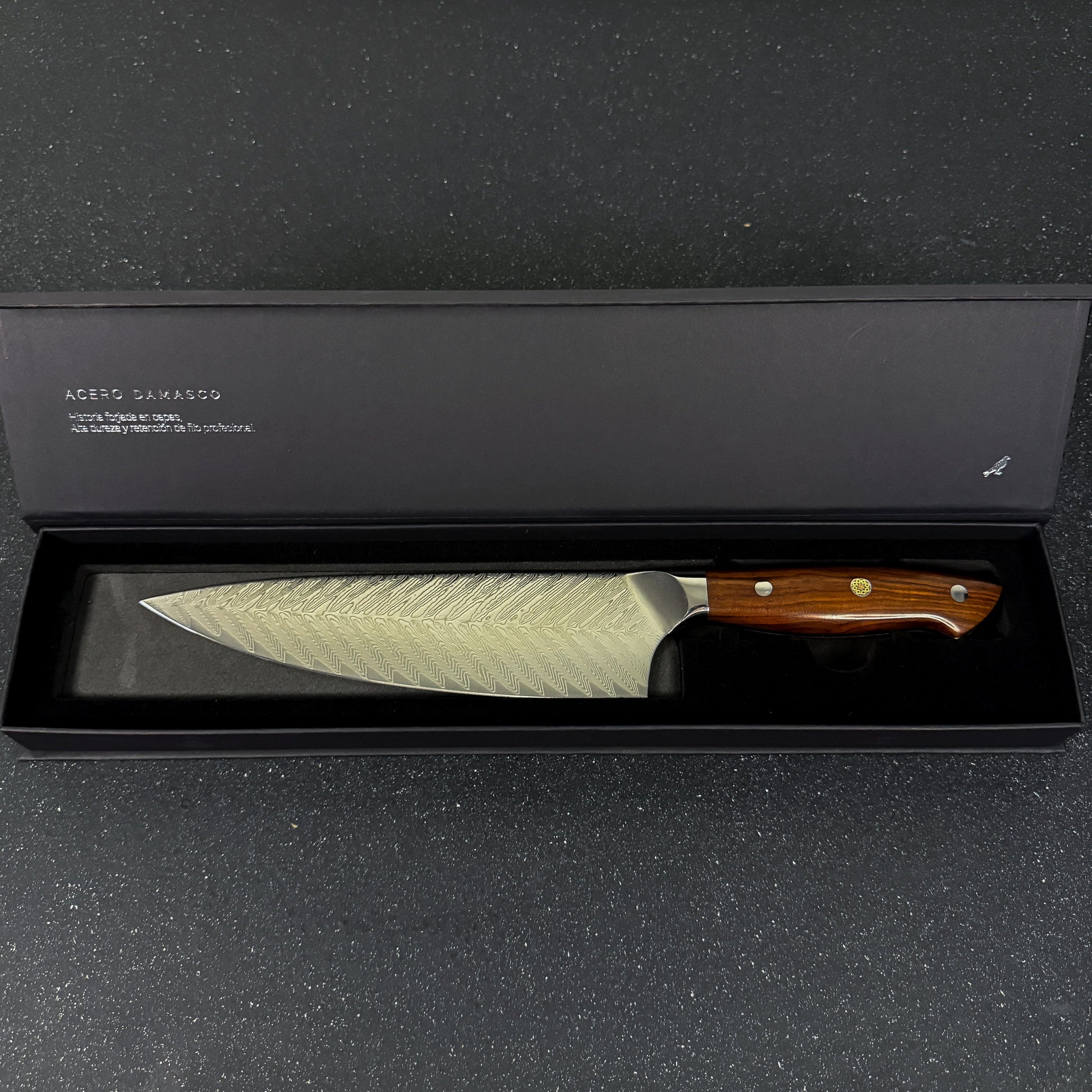 Cuchillo de Cocina Chef de Acero Damasco 34,5cm "Kai Kai" Rauka-Cuchillos