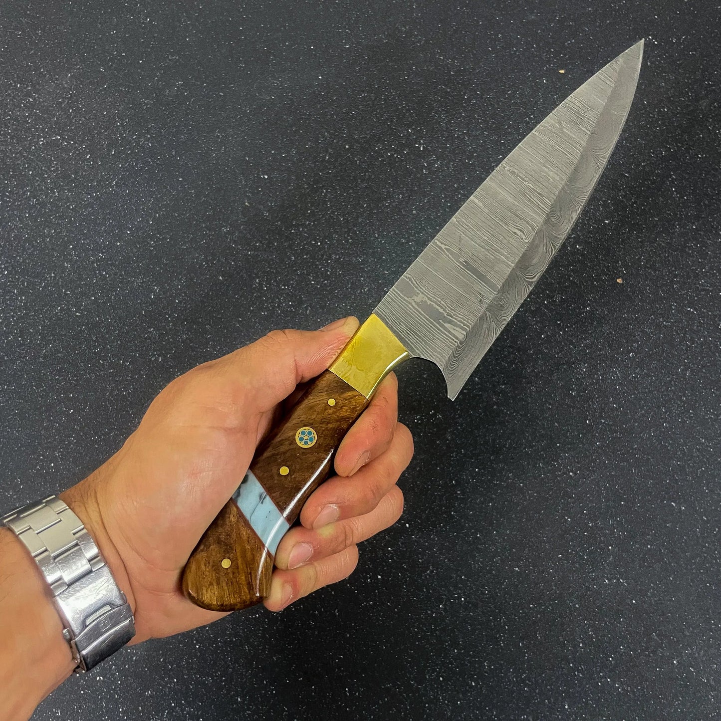 Cuchillo de Cocina de Acero Damasco 32cm "Colico"-Cuchillos