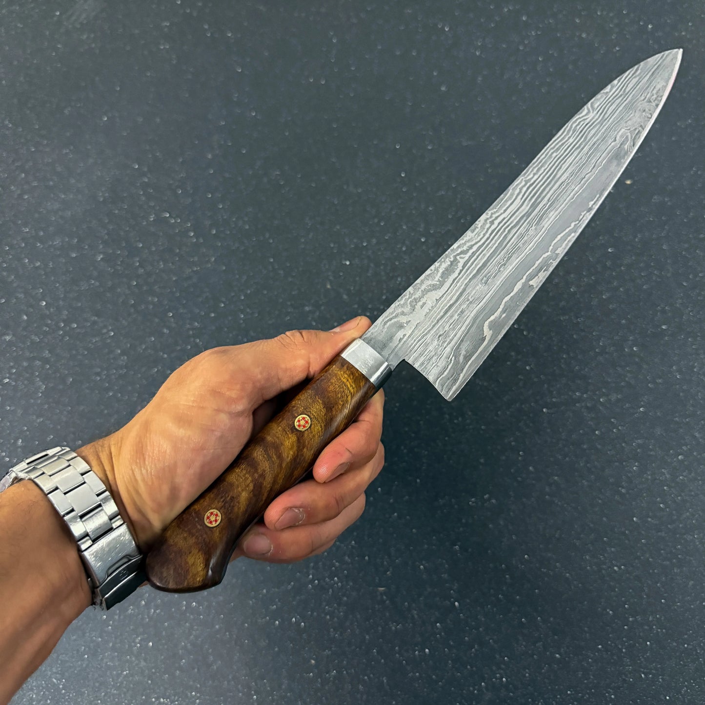 Cuchillo de Cocina de Acero Damasco 32cm "Tantauco"-Cuchillos