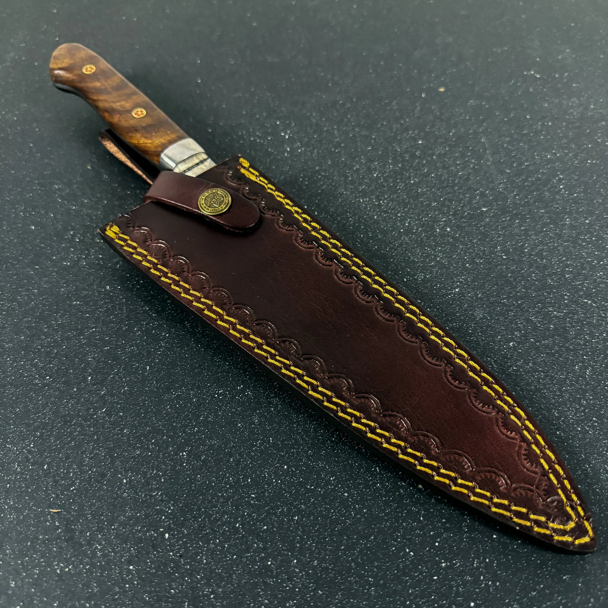 Cuchillo de Cocina de Acero Damasco 32cm "Tantauco"-Cuchillos