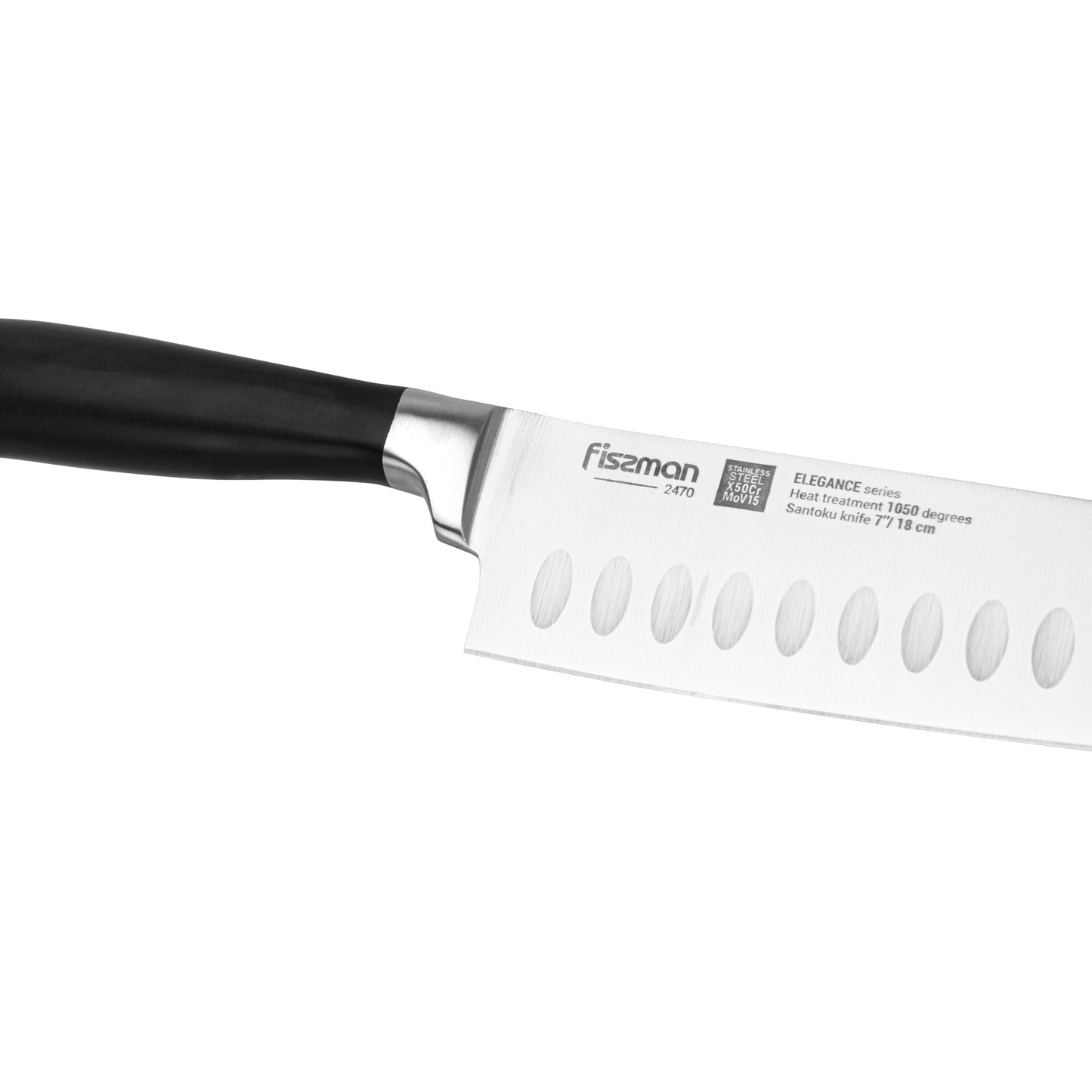 Cuchillo 7' Santoku Elegance 18cm Fissman5#acero