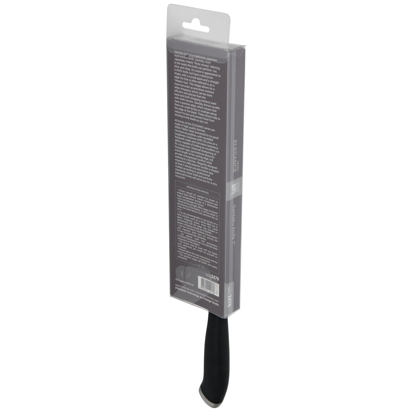 Cuchillo 7' Santoku Elegance 18cm Fissman7#acero