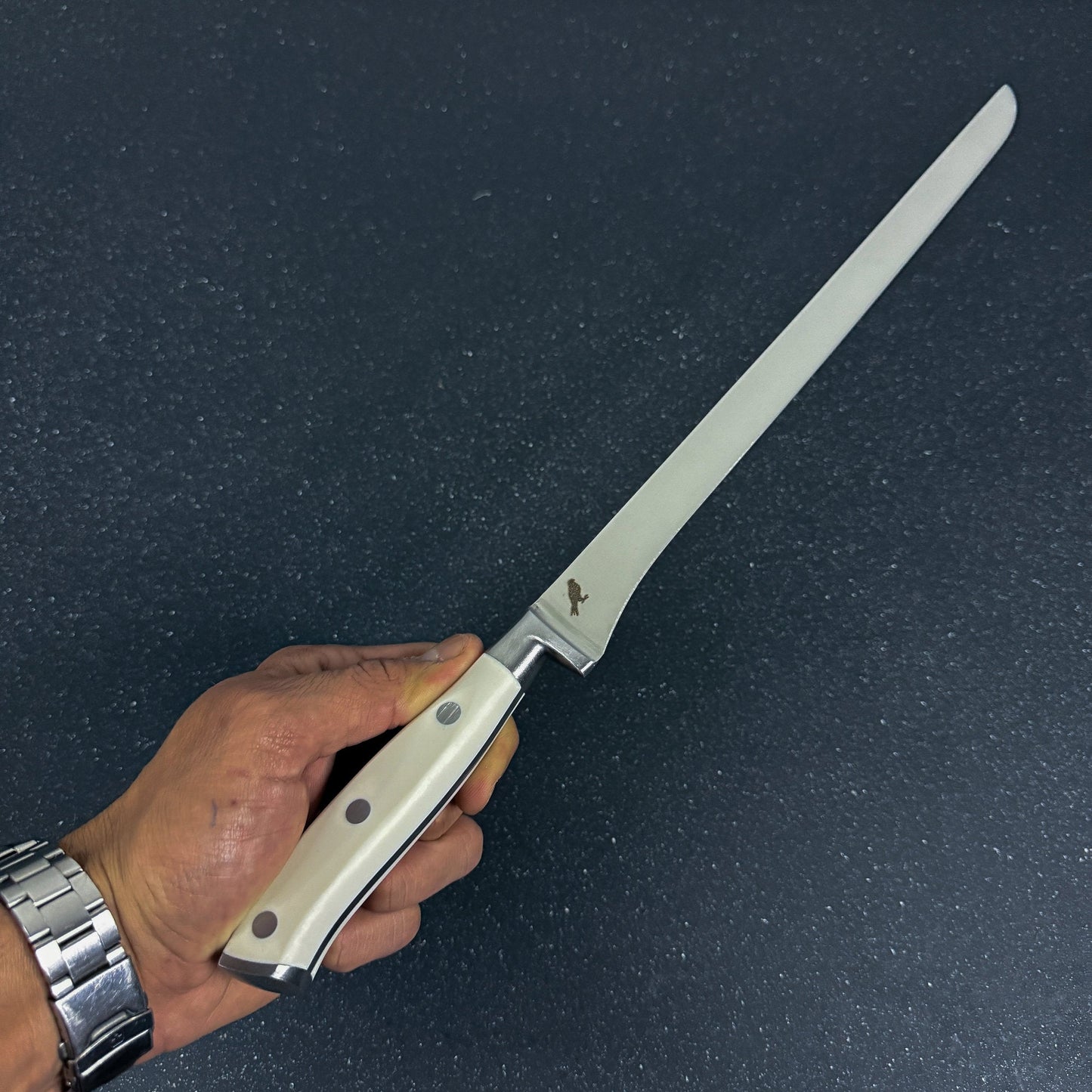 Cuchillo Jamonero de Acero Inoxidable 41cm "Plomo" Rauka-Cuchillos