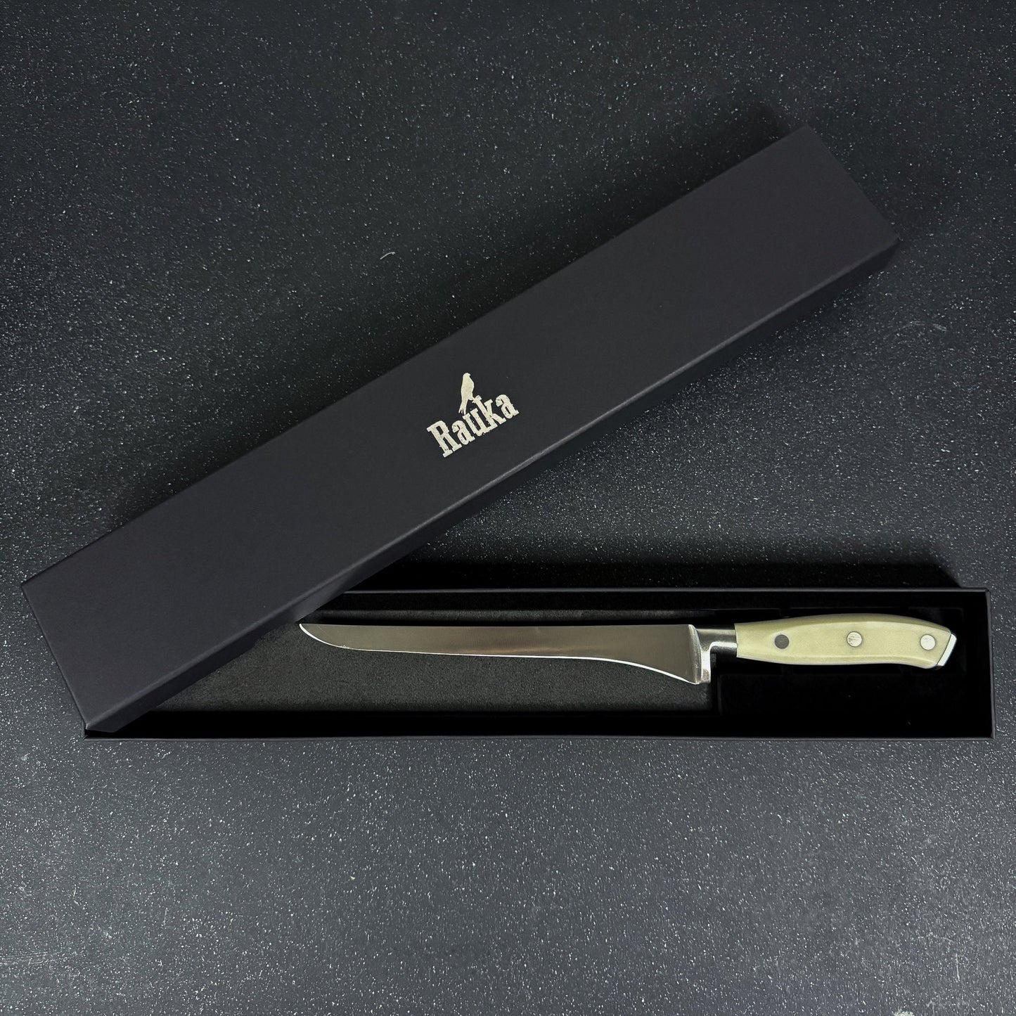 Cuchillo Jamonero de Acero Inoxidable 41cm "Plomo" Rauka-Cuchillos