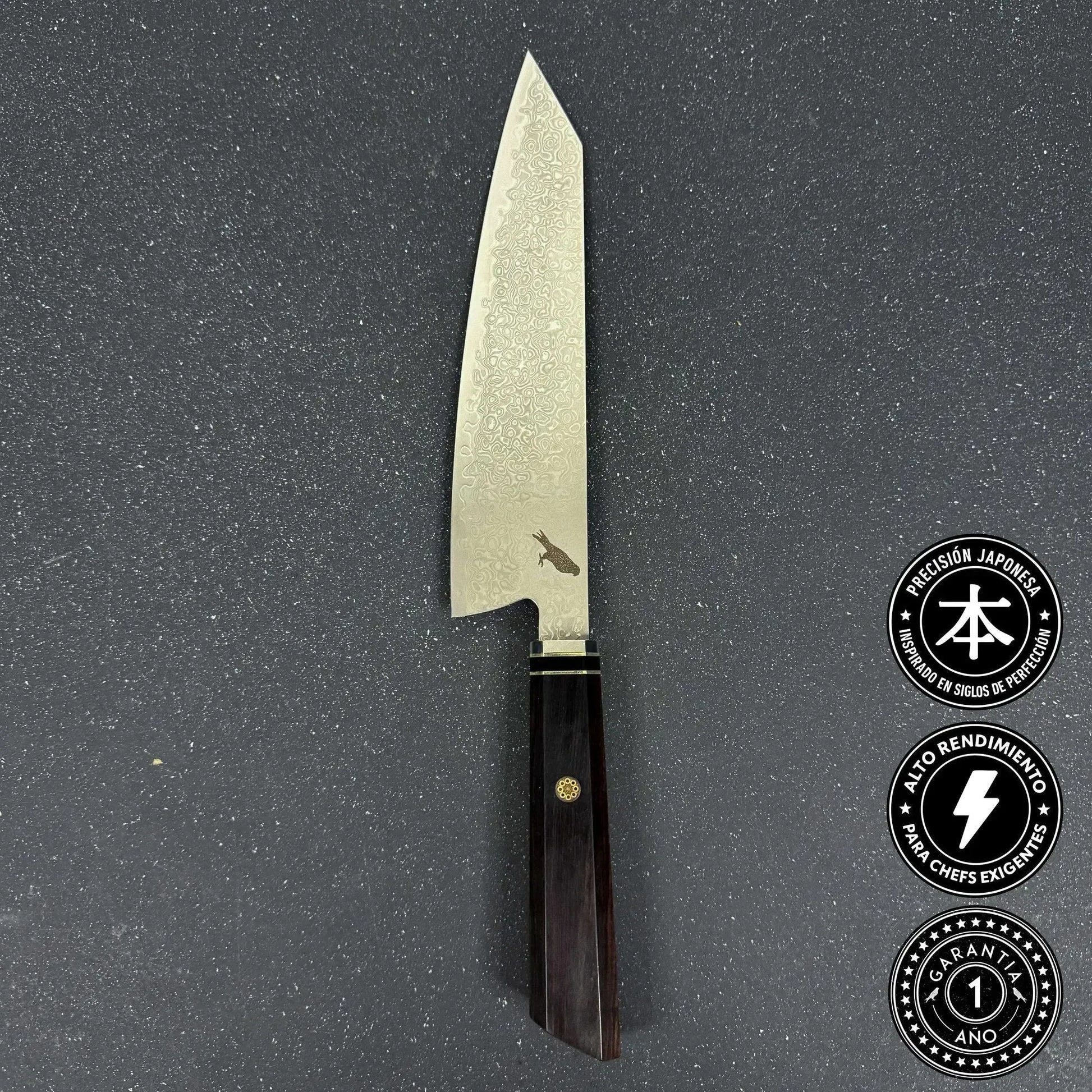 Cuchillo Kiritsuke de Cocina de Acero Damasco 34cm "Kiru" Rauka-Cuchillos