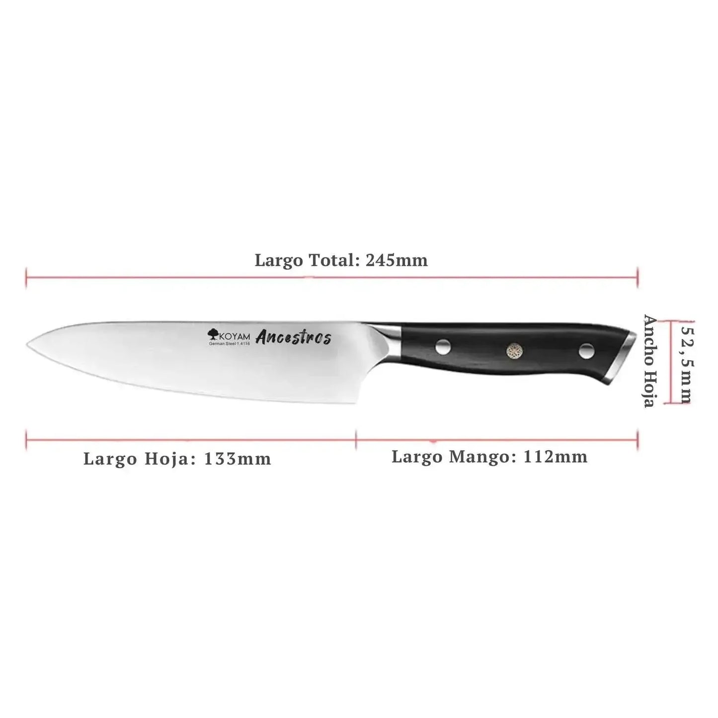 Cuchillo Chef Ancestros 13,3cm Acero Alemán premium Mango G103#undefined