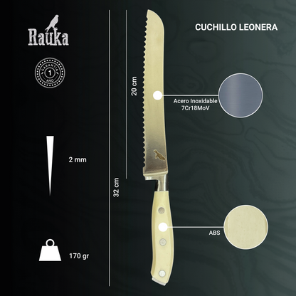 Cuchillo Panero de Acero Inoxidable 32cm "Leonera"-Cuchillos