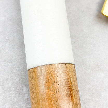 Cuchillos de Mármol y Madera Para Quesos3#Blanco