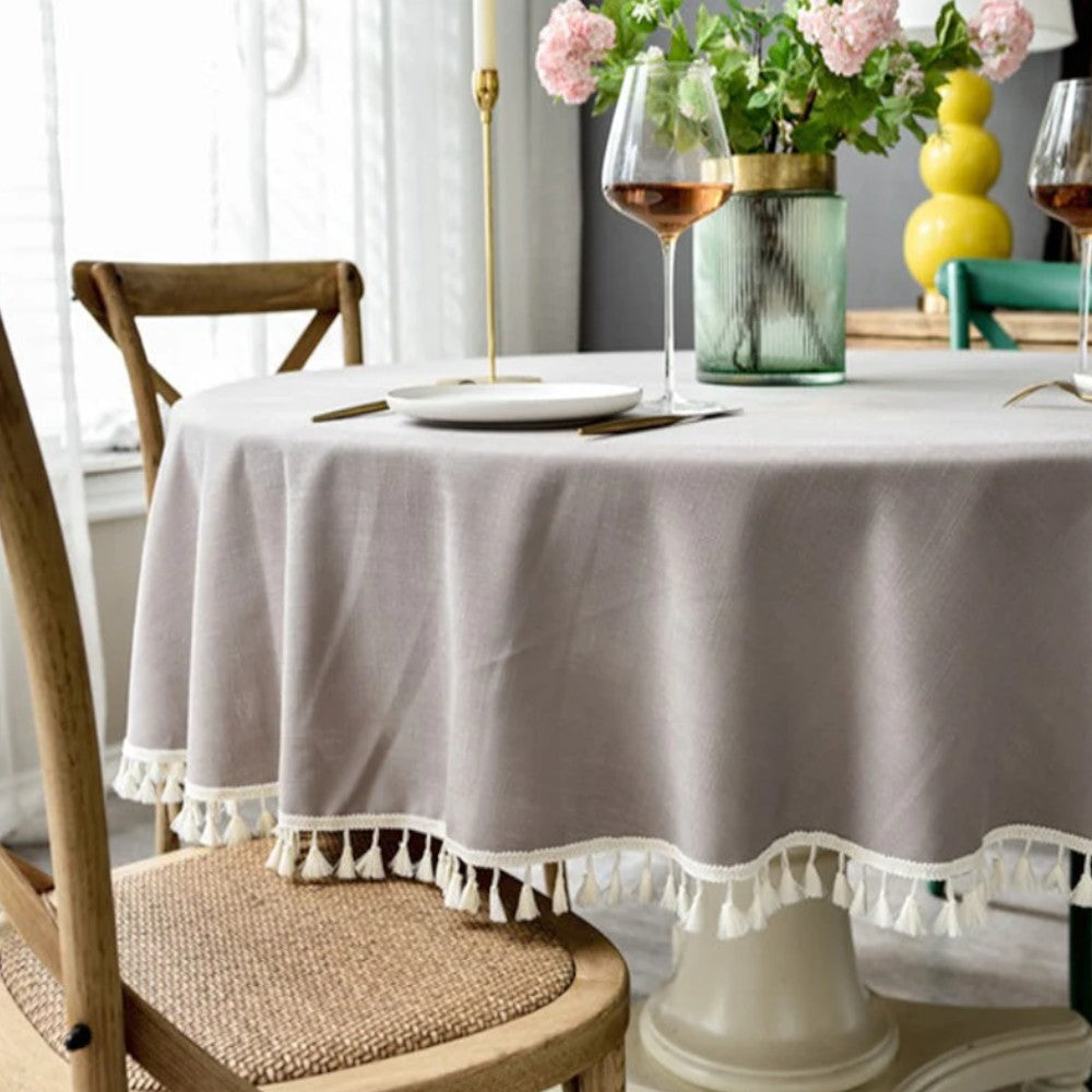 Mantel Redondo Gris 220 cm Bohemik4#Gris