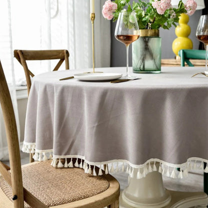 Mantel Redondo Gris 220 cm Bohemik4#Gris