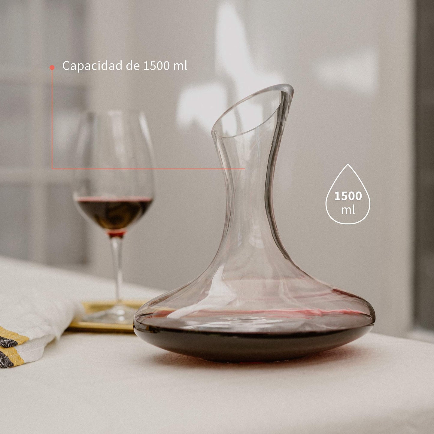 Decantador Aireador Vino Rouge 1500ml Simplit5#Sin color