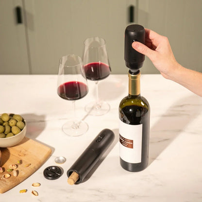 Descorchador Eléctrico Negro Vacuvin-Accesorios para Vinos