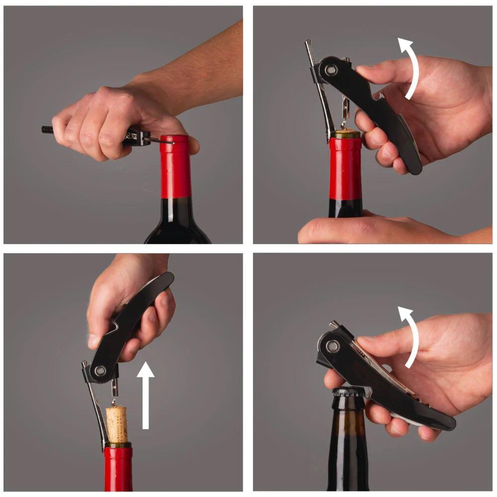 Descorchador Single Pull Vacuvin2#Negro