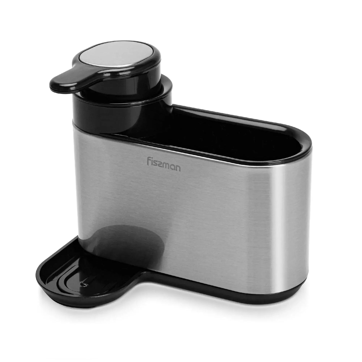 Dispensador de Lavalozas y Portaesponjas Gris con Negro 16x13x18cm Fissman1#undefined