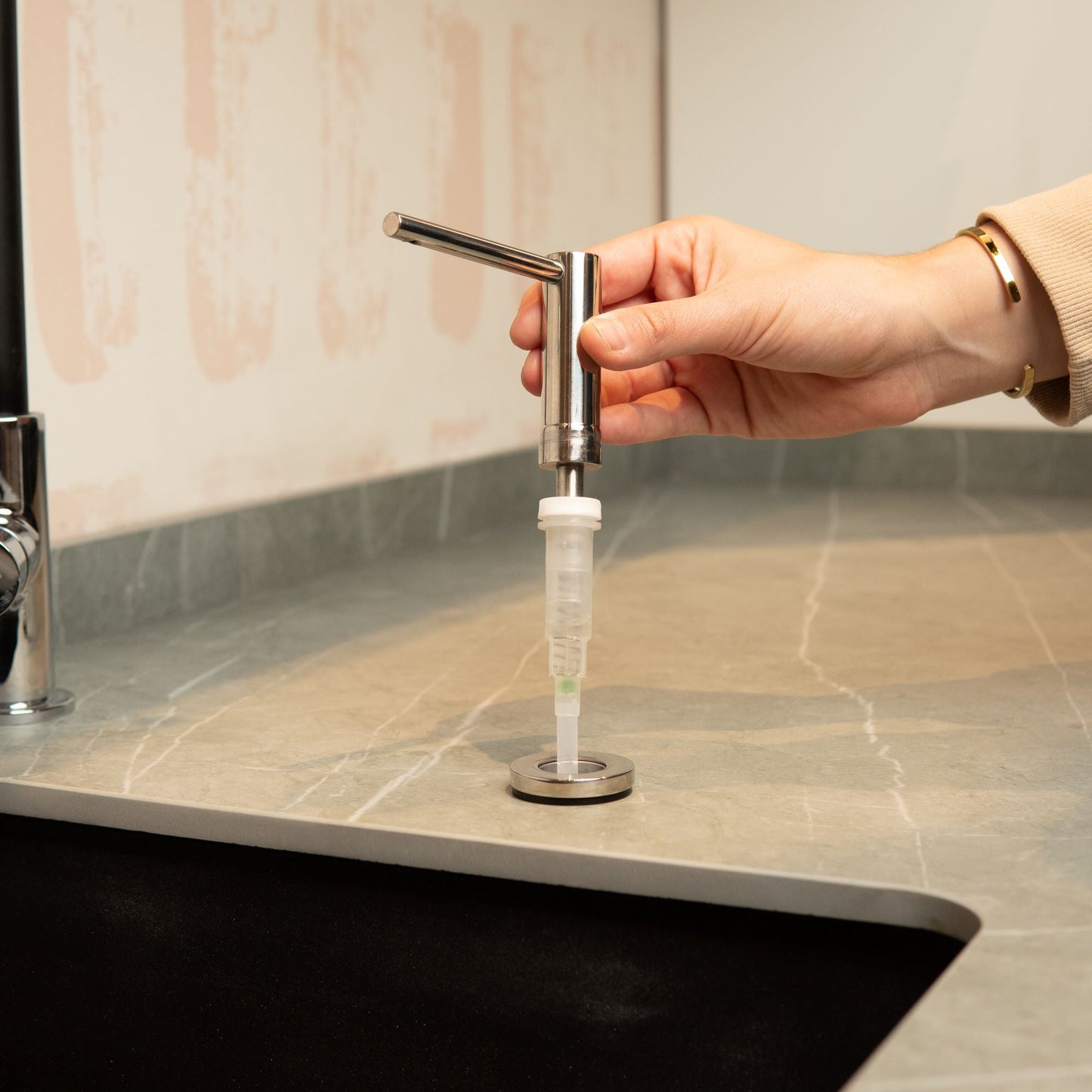 Dispensador Jabón Circular CasaChic2#Acero