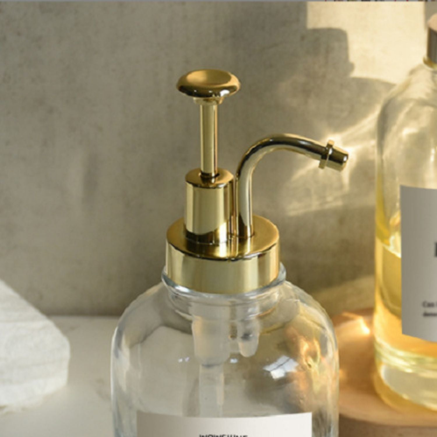 2 Dispensadores de Vidrio 500ml Botella Luxe Santú Home & Deco2#Dorado