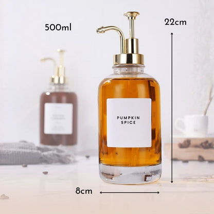 2 Dispensadores de Vidrio 500ml Botella Luxe Santú Home & Deco4#Dorado