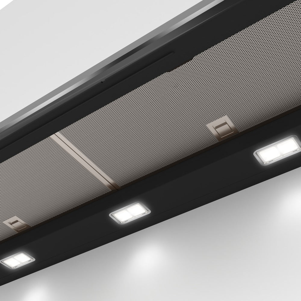 Serie 6 Campana decorativa integrada 90 cm Cristal negro3#Negro