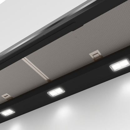 Serie 6 Campana decorativa integrada 90 cm Cristal negro3#Negro