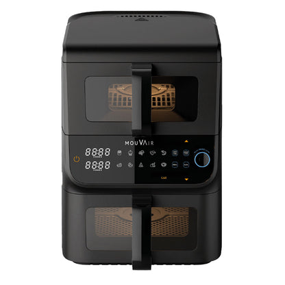 Freidora de Aire Duo 10 Lts Vertical Doble Cesta Mouvair2#Negro