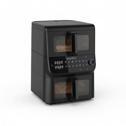 Freidora de Aire Duo 10 Lts Vertical Doble Cesta Mouvair3#Negro