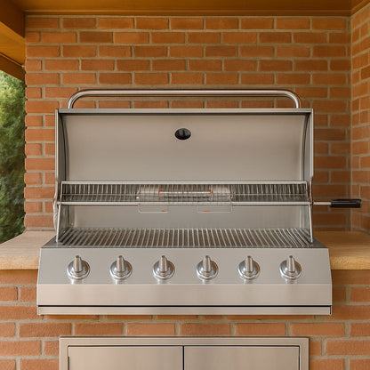 Parrilla a Gas Empotrada 6 Quemadores + Spiedo con Motor Kinggrill1#Gris