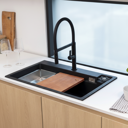 Lavaplatos Smart Wash Granito Negro + Grifería