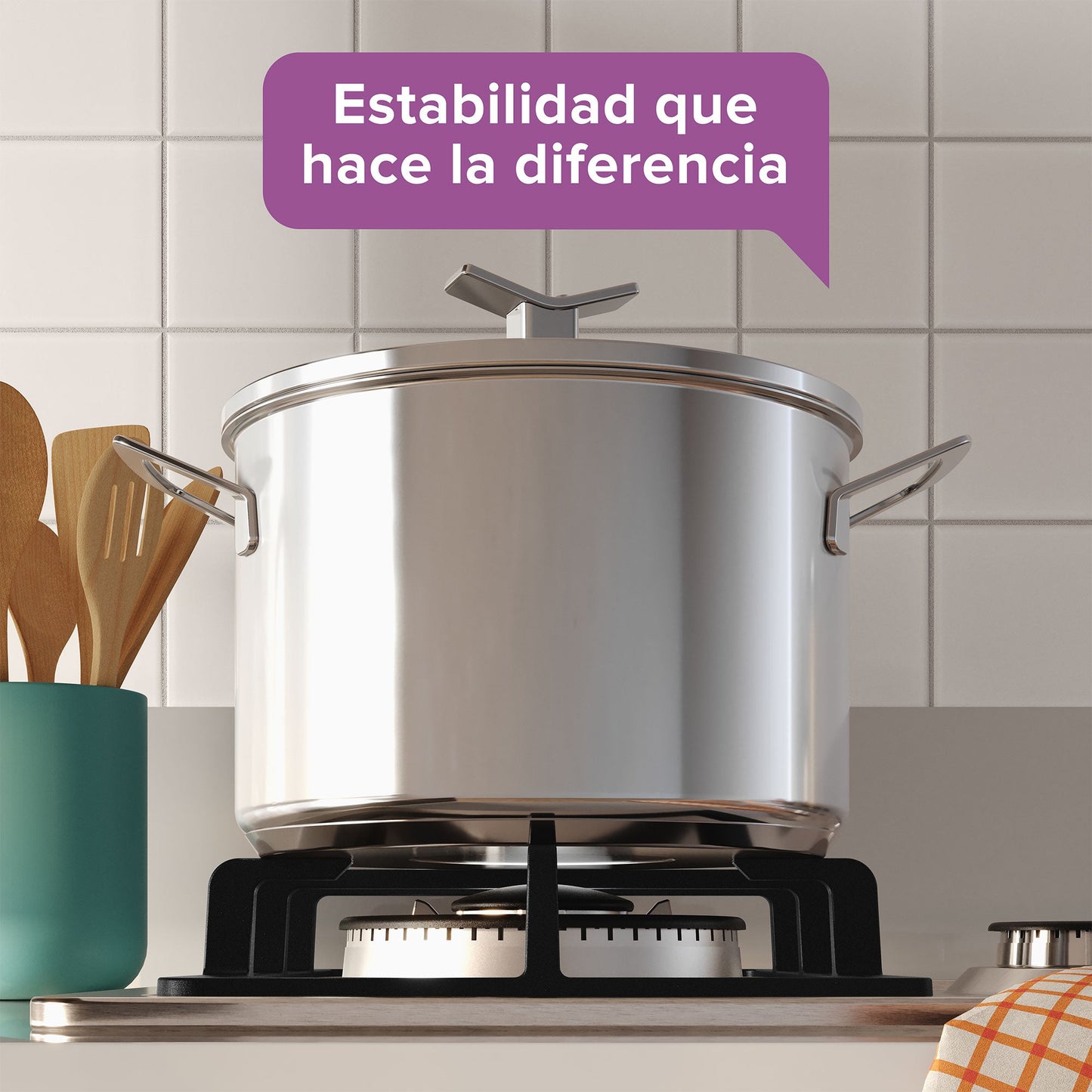 Encimera a Gas 4 Platos Triple Llama y Parrilla Hierro Fundido KM4TX Mademsa-Encimeras a Gas