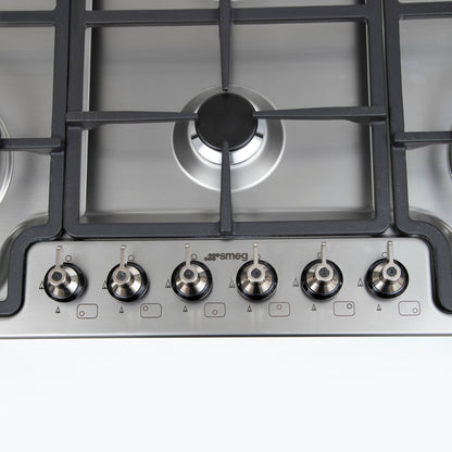 Encimera a Gas Clasica PGF96 6 Quemadores 90 cm Smeg - Caja Dañada-Encimeras a Gas