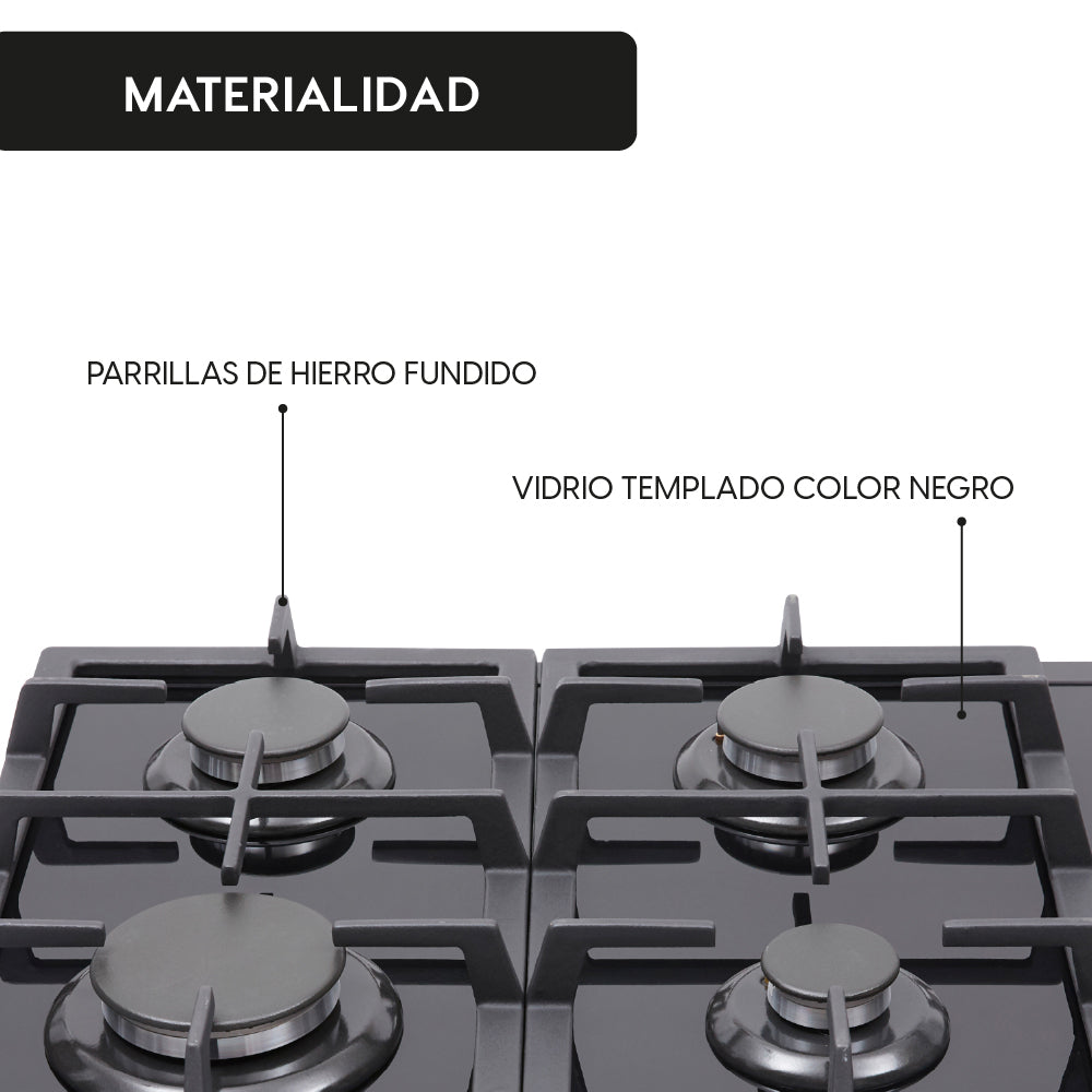 Encimera a Gas Crystal 4 Quemadores FDV - Caja Dañada-Encimeras a Gas